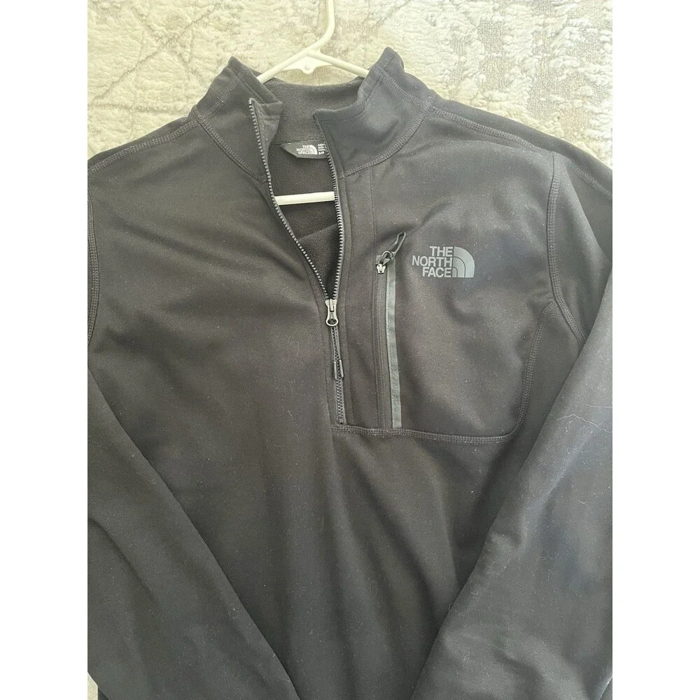 The North Face Men's Jacket Small Black Fleece Lined 1/4 Zip Pullover Gorpcore